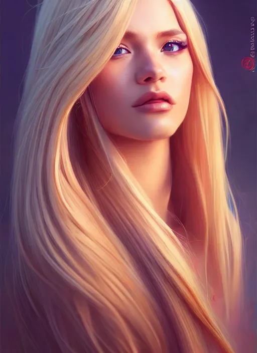 Image similar to a gorgeous female with long blonde hair in the style of stefan kostic, realistic, full body shot, wide angle, sharp focus, 8 k high definition, insanely detailed, intricate, elegant, art by stanley lau and artgerm, floating embers