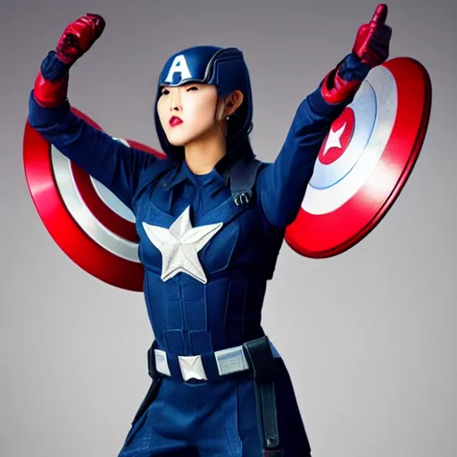 Image similar to hwasa as captain america