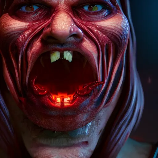 Image similar to portrait of a evil taco possessed by demon, expression, unreal engine, by artgerm, wlop and ross thran, dramatic cinematic lighting rendered by octane, 8 k, detailed