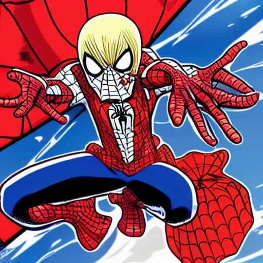 Image similar to Spiderman in one piece, detailed