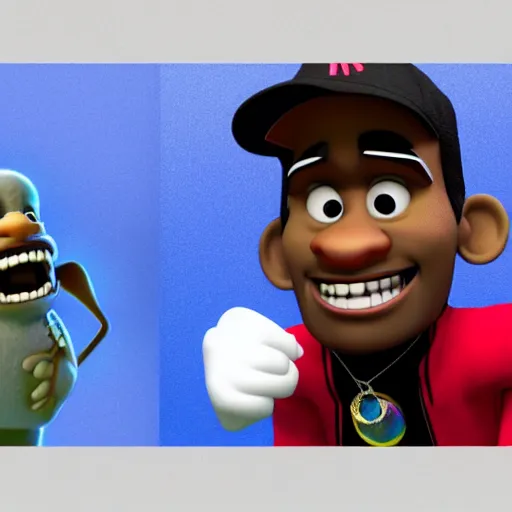 Prompt: r kelly as a pixar character, 3 d render,