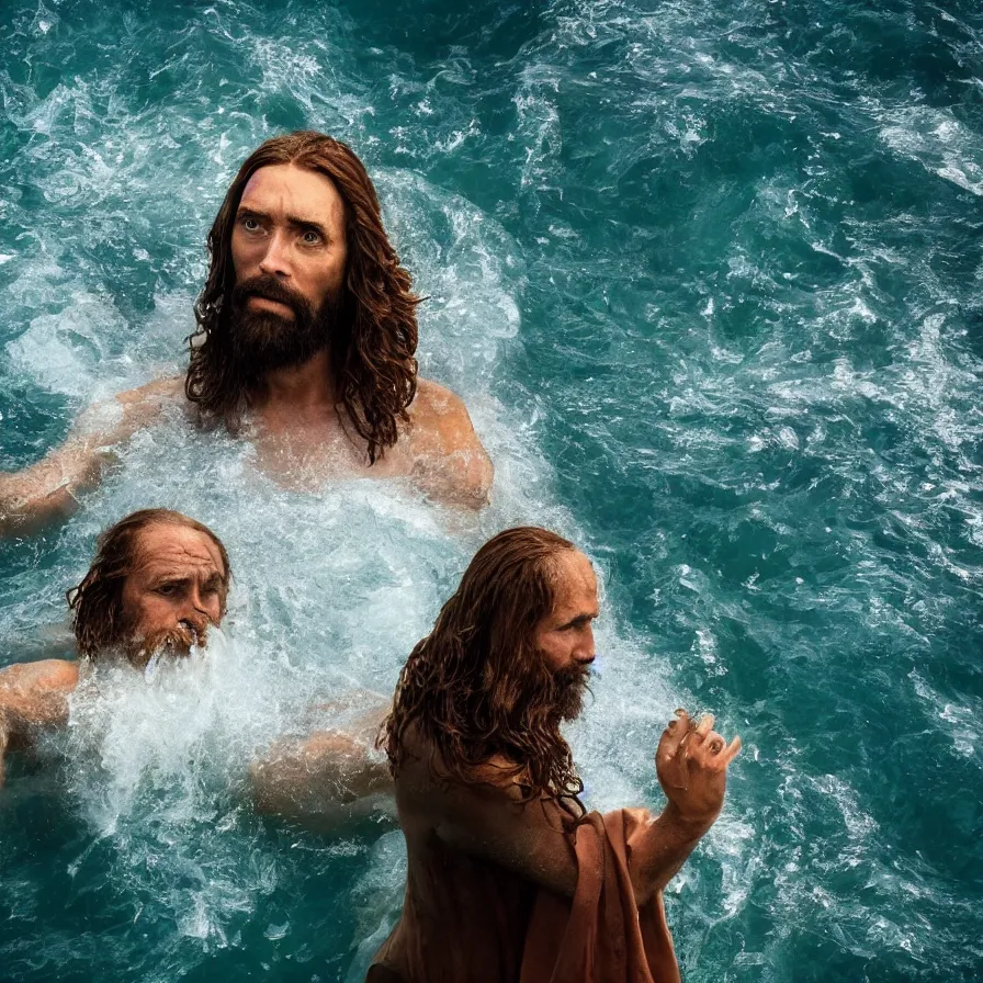 Prompt: Sea Jesus, National Geographic, photo, HD, 8k