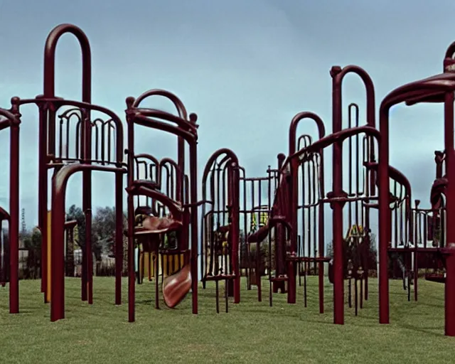 Prompt: photo of a playground designed by hr giger