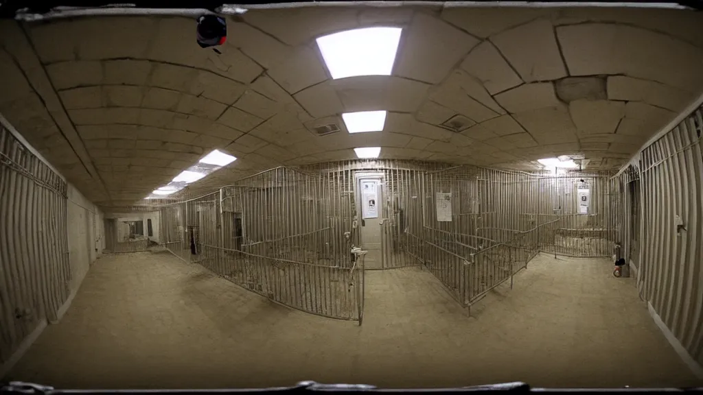 Image similar to a hidden camera photo from inside jeffrey epstein ’ s jail cell, opulent comedy, fisheye lens, f / 2 0, high detail