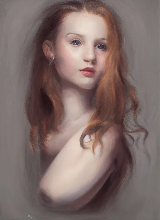 Image similar to a portrait of a cute, playful young woman, head and shoulders, stylized by jana schirmer