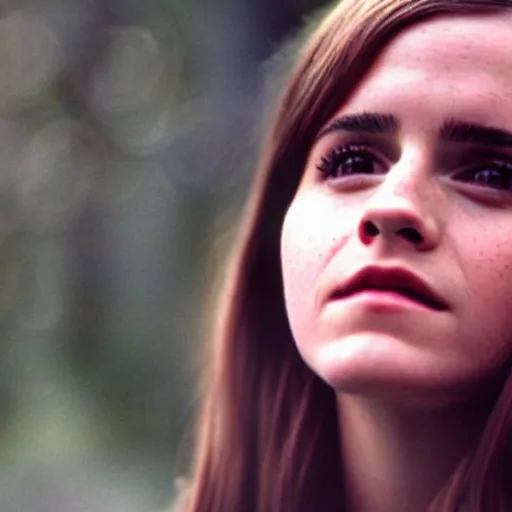 Image similar to 35mm film still of Emma Watson