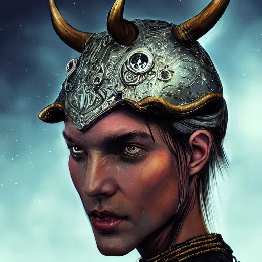 Image similar to Very very very very highly detailed epic photo of face with bull venetian mask, intricate, dystopian, sci-fi, extremely detailed, digital painting, artstation, concept art, smooth, sharp focus, illustration, intimidating lighting, incredible art by Artgerm and Vincent di Fate