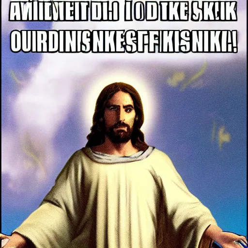 Prompt: jesus saying smash that like button