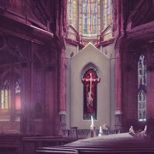 Image similar to goth woman standing in a church, color page, tankoban, 4 k, tone mapping, akihiko yoshida, james jean andrei riabovitchev marc simonetti, yoshitaka amano, long hair, curly, h. hydrochaeri