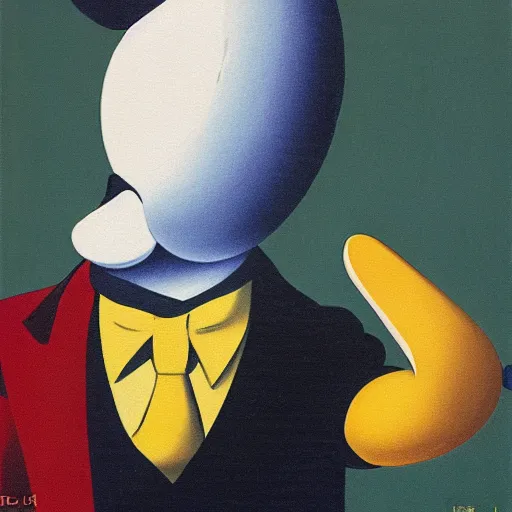 Image similar to donald duck painted by magritte