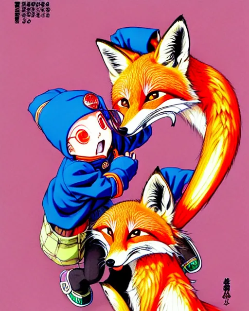 Image similar to a richly detailed color  illustration depicting a pretty red fox shoplifting, 3D shadowing effect, ultra ornate detail. masterfully illustrated by Akira Toriyama and Mina Petrovic and Range Murata.