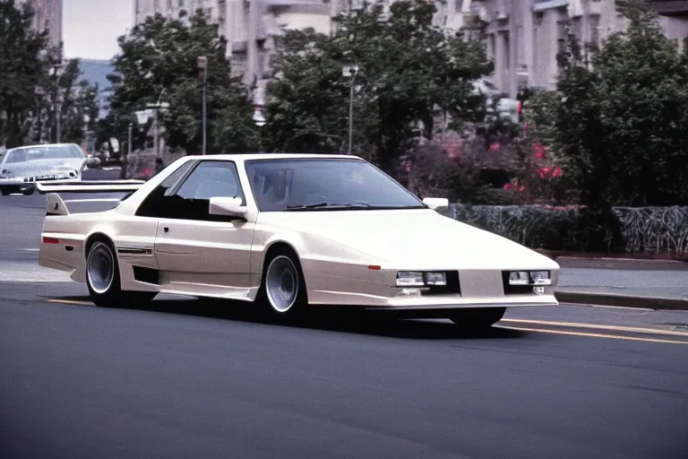 Prompt: 1985 Vector W8 Twin Turbo, city, movie still, speed, cinematic Eastman 5384 film