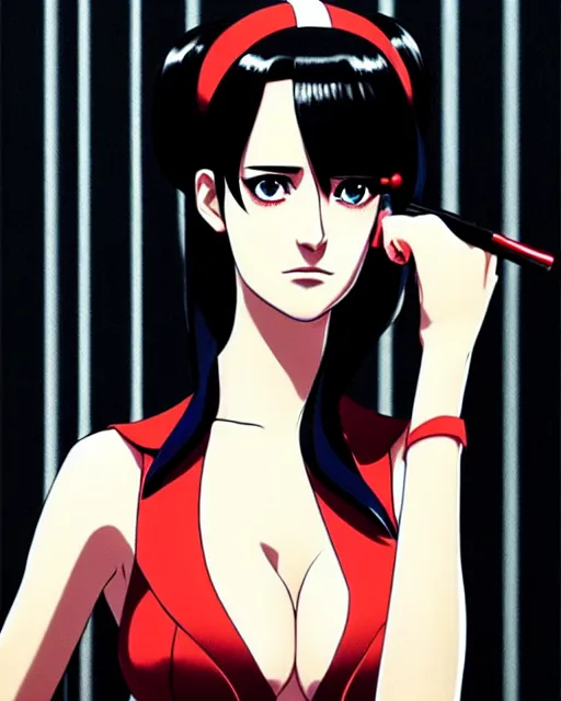 Image similar to portrait Anime as eva green casino royale bond girl, cute-fine-face, black-hair pretty face, realistically shaded, Perfect face, fine details. Anime. casino royale, realistic shaded lighting by Ilya Kuvshinov, katsuhiro otomo, ghost-in-the-shell, magali villeneuve, artgerm, rutkowski, WLOP Jeremy Lipkin, Giuseppe Dangelico Pino, Michael Garmash, Rob Rey