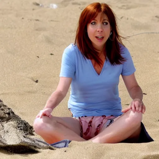 Image similar to lily aldrin on the beach