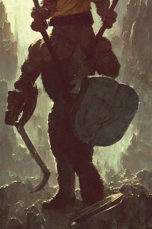 Image similar to pulp scifi fantasy illustration full body portrait marvel superhero paul bunyan carrying axe, by norman rockwell, jack kirby, bergey, craig mullins, ruan jia, jeremy mann, tom lovell, 5 0 s, astounding stories, amazing, fantasy, other worlds