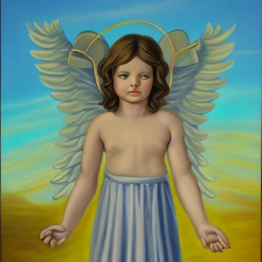 Prompt: biblically accurate angel, surrealist painting