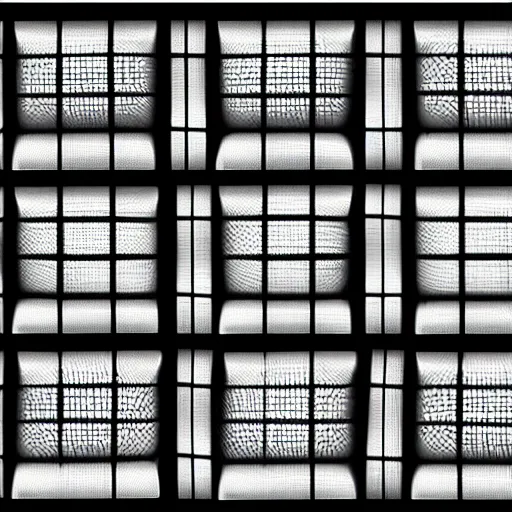 Image similar to grid of square eyecubes lashes reflections