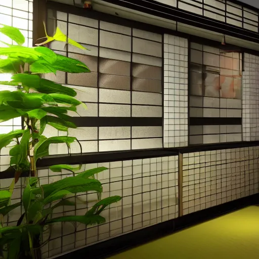 Image similar to still photo of a japanese plant room, highly detailed, photorealistic portrait, bright studio setting, studio lighting, crisp quality and light reflections, unreal engine 5 quality render