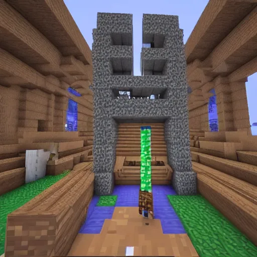 Image similar to doctor who in the minecraft universe