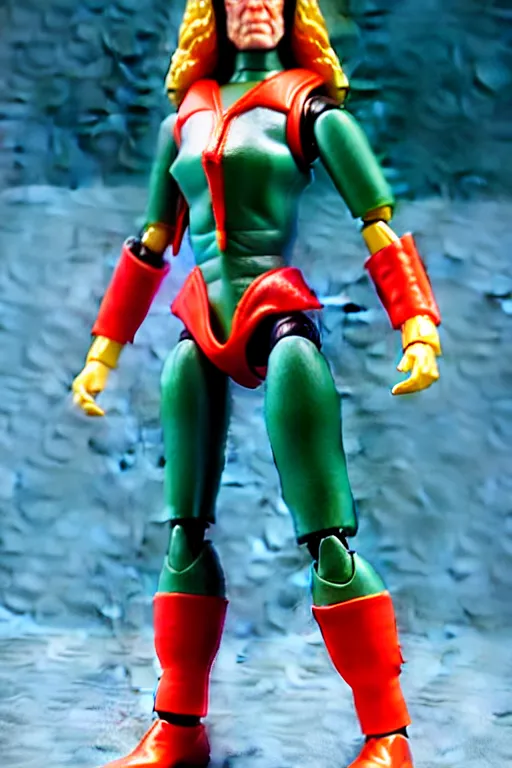 Image similar to 1 9 8 6 kenner female action figure, 5 points of articulation, perfect human female proportions, sci fi, 8 k resolution, high detail, front view, t - pose, space, star, he - man, gi joe, he man, warhammer 4 0 0 0