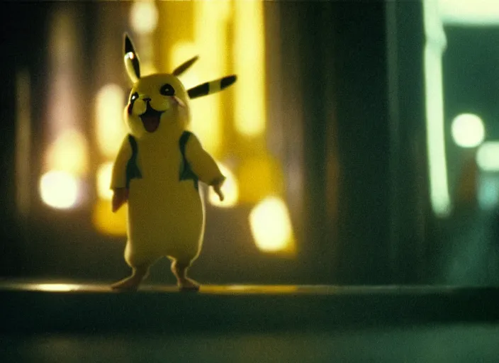 Image similar to film still pikachu in blade runner, 8 k