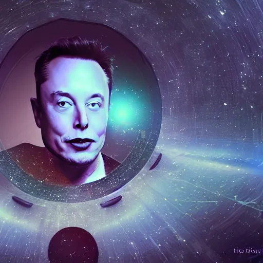 Prompt: elon musk's lucid dream, digital art