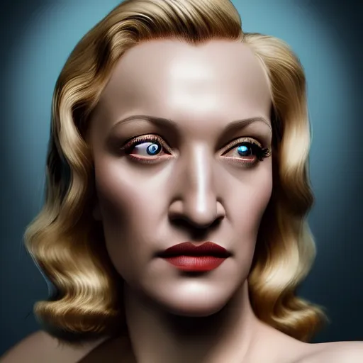 Image similar to A Hearts of Iron IV portrait of a blonde German actress who looks like Marlene Dietrich. Highly detailed, fine Art, high detail, great lighting, 8k resolution, masterpiece, concept art, illustration, clear eyes, painting oil on canvas, octane render, HDR, trending on artstation, 4k, 8k, HD