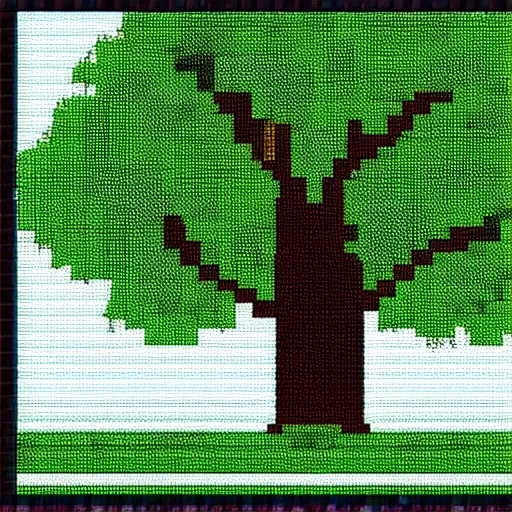 Image similar to a green tree, pixel art, 8 bit