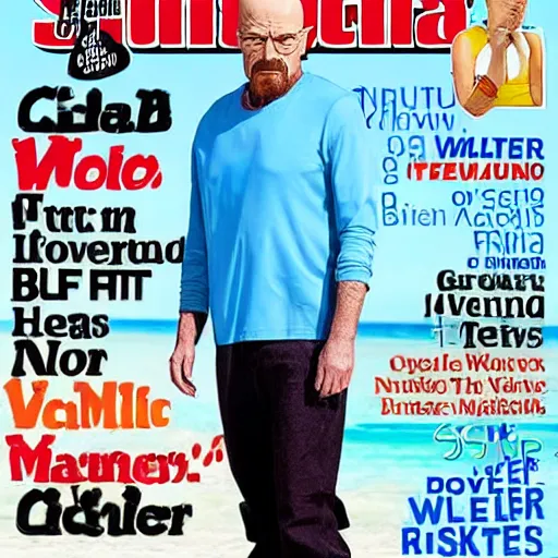 Image similar to Walter White on the cover of Swimsuit Illustrated (2020)