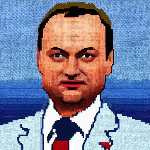 Prompt: a pixel art of Andrzej Duda