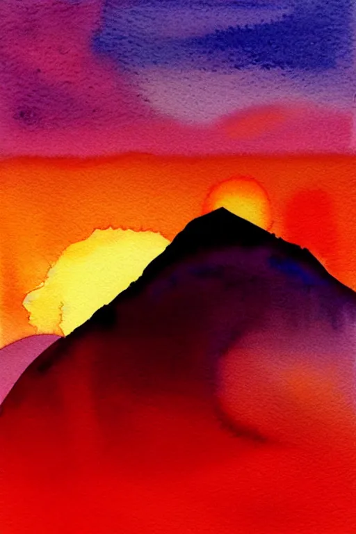Prompt: minimalist watercolor art of rio at sunset, illustration, vector art