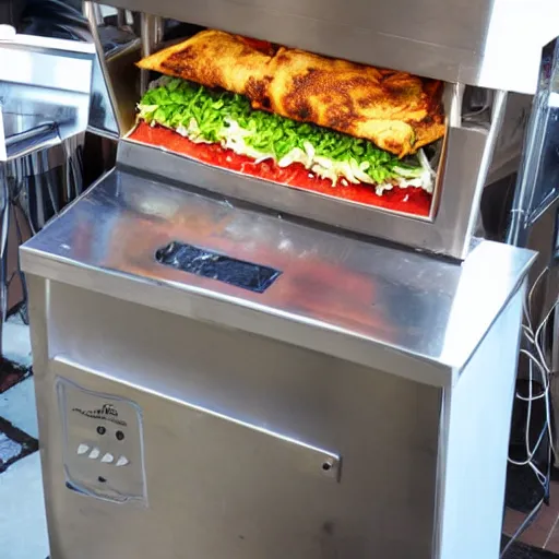 Prompt: shawarma machine