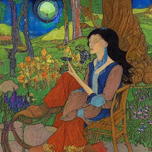 Prompt: a portrait of a character in a scenic environment by ivan bilibin