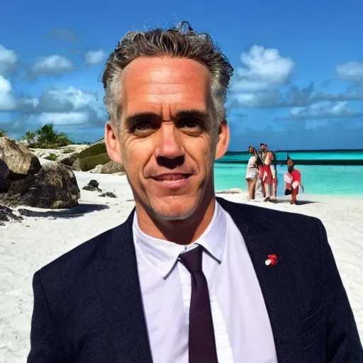 Image similar to jordan peterson chilling in aruba