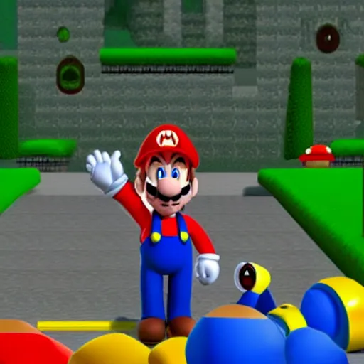 Image similar to donald trump in Super mario 64, realistic