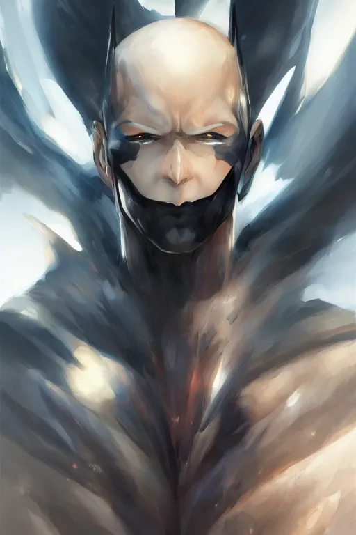 Image similar to A beautiful anime portrait of Batman , by Stanley Artgerm Lau, WLOP, Rossdraws, James Jean, Andrei Riabovitchev, Marc Simonetti, and Sakimichan, tranding on artstation