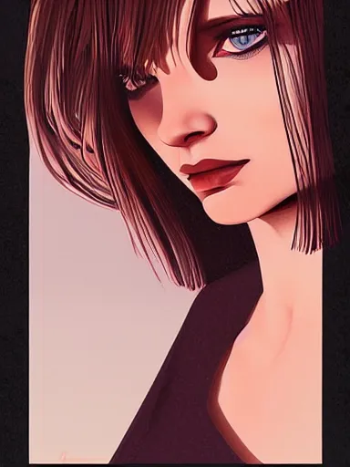 Image similar to portrait of abbey lee by ilya kuvshinov