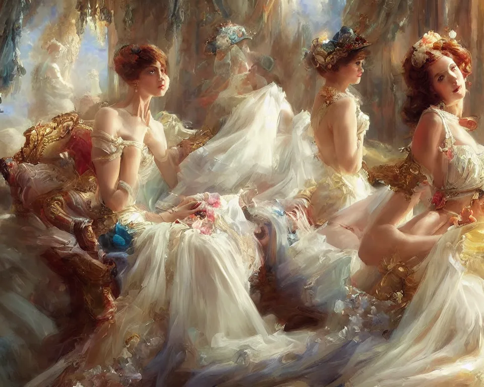 Prompt: a surreal english nation opera theatre set by vladimir volegov and alexander averin and delphin enjolras and daniel f. gerhartz intricate elegant highly detailed digital art, artstation