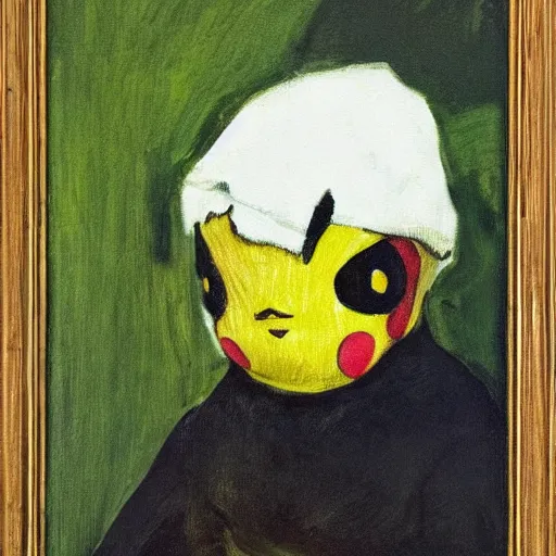 Image similar to a painting of Pikachu by andrew wyeth