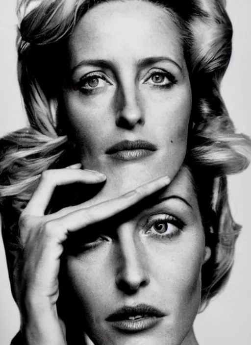 Prompt: a portrait of gillian anderson by mario testino, head shot, award winning, cover of vogue 1 9 8 0, 1 9 8 0, 1 9 8 0 s punk style, 1 9 8 0 s punk hairstyle, sony a 7 r