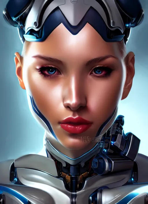 Image similar to portrait of a cyborg woman who turns her head to the right (((((left))))) by Artgerm,eyes closed , biomechanical, hyper detailled, trending on artstation