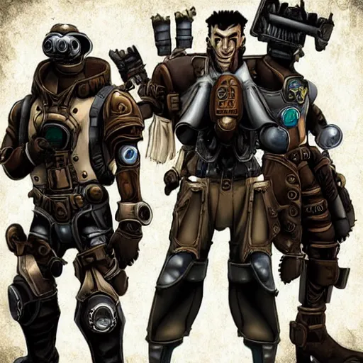 Prompt: steampunk brotherhood of steel