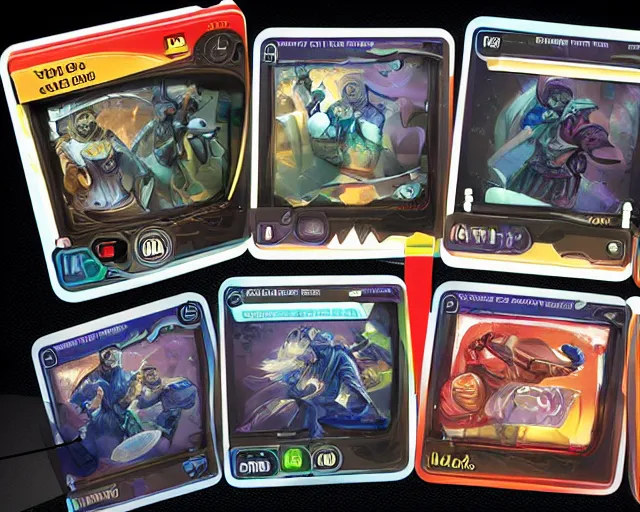 Image similar to futuristic nft card game, full - view