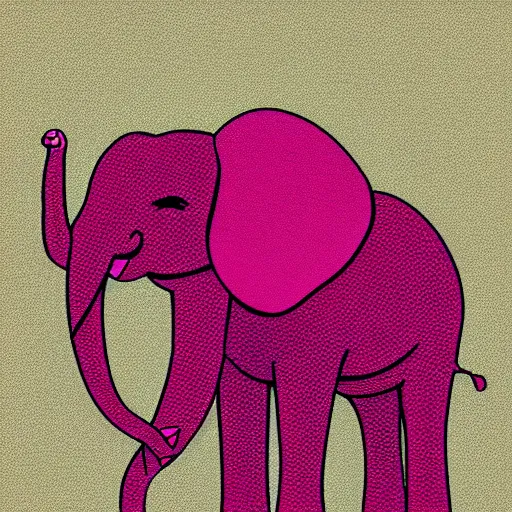 Image similar to pink elephant, fantasy art illustration, vector aesthetics, hyper detailed, minimalistic illustration, one line illustration, line art