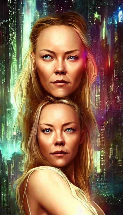Image similar to kristanna loken, altered carbon, neon, dreamy vibe, fibonacci, sweat drops, insane intricate, highly detailed, cinematic, atmospheric. digital painting, artstation, concept art, smooth, sharp focus, illustration, unreal engine 5, 8 k, art by artgerm and greg rutkowski and alphonse mucha, laura sava, laura palmer