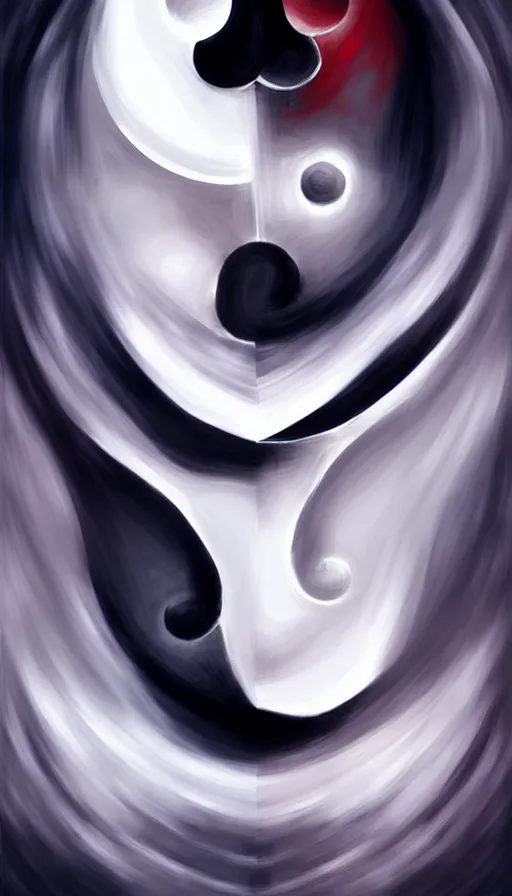 Image similar to Abstract representation of ying Yang concept, by Charlie bowater