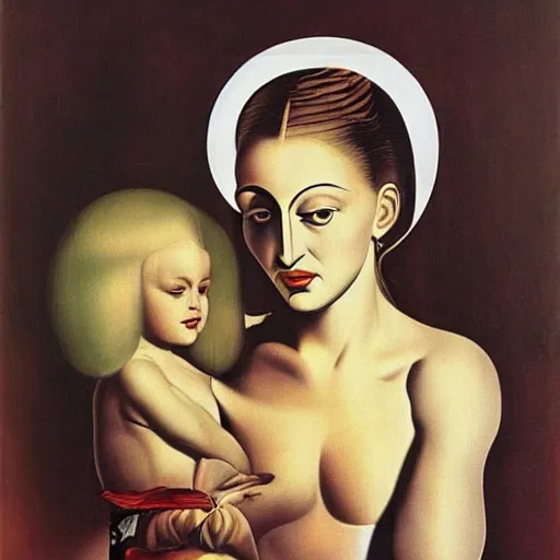 Image similar to a portrait of madonna, art by salvador dali