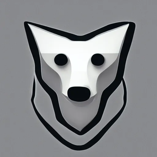 Image similar to an abstract, simplified icon depicting a fox's head, eyes open, white background, elegant, award-winning, clever, render, blender, 3d, high quality, app, ios