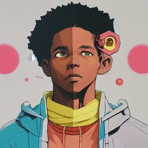 Image similar to The Boondocks profile picture by Sachin Teng, asymmetrical, Organic Painting , Matte Painting, geometric shapes, hard edges, graffiti, street art:2 by Sachin Teng:4