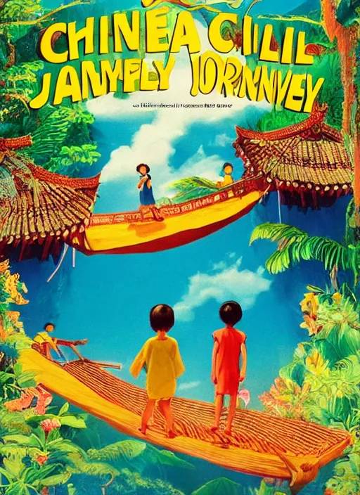 Image similar to poster for an animation film called the chinese child's journey in the philippine islands, 8 k, hd, photo by slim aarons